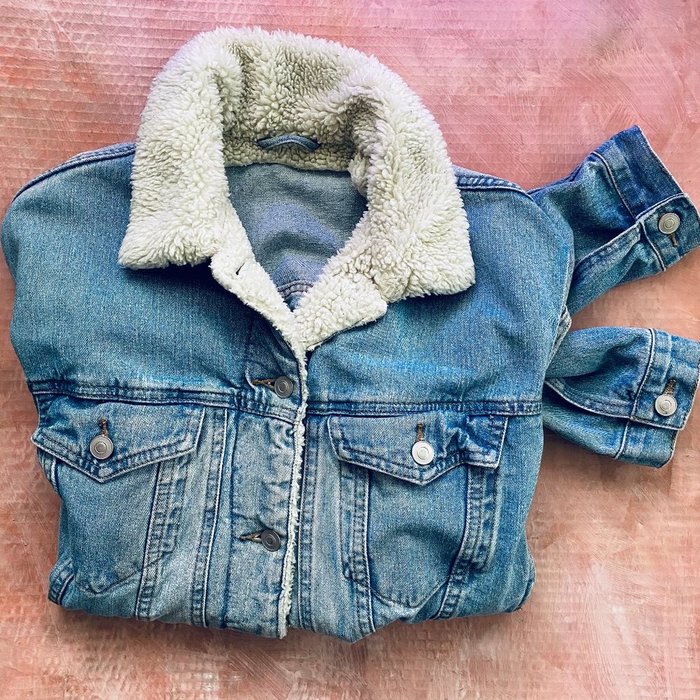 ASOS Oversized Sherpa Denim Jacket
